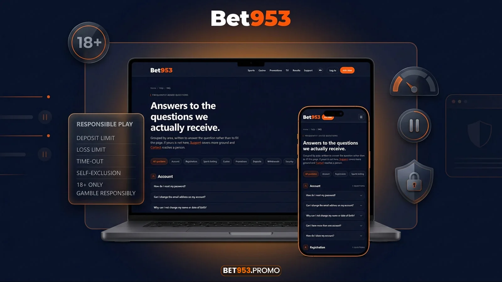 BET953 responsible play and 18 plus guidance